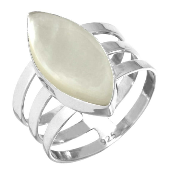 Mother Of Pearl Ring 925 Sterling Silver Handmade Jewelry