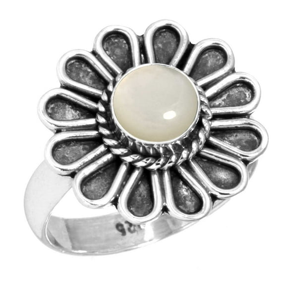 Mother Of Pearl Ring 925 Sterling Silver Handmade Jewelry