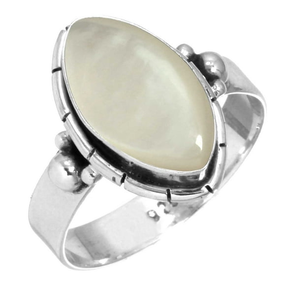 925 Sterling Silver Women Jewelry Natural Mother Of Pearl Ring