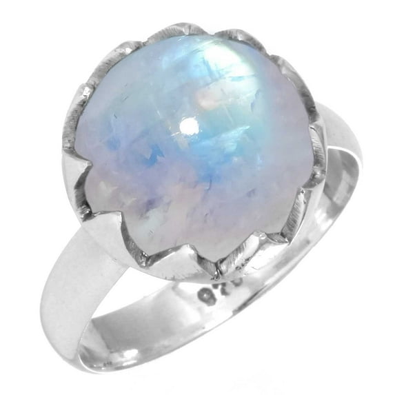 Rainbow Moonstone Ring 925 Sterling Silver Handmade Jewelry