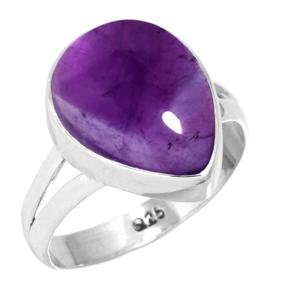925 Sterling Silver Ring Natural Amethyst Handmade Jewelry