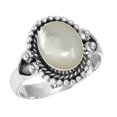 thumbnail image 1 of 925 Sterling Silver Women Jewelry Natural Mother Of Pearl Ring, 1 of 5