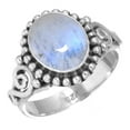 thumbnail image 1 of 925 Sterling Silver Ring Rainbow Moonstone Handmade Jewelry, 1 of 6