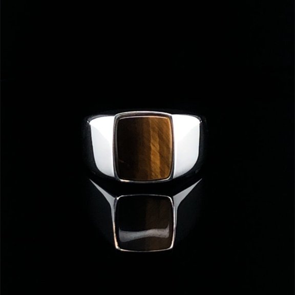 925 Silver Ring, Square Gemstone Tiger's Eye Ring, Man Fashion Jewelry, Male Ring, Classic Mens Ring, Alternative Wedding Band, Signet Ring