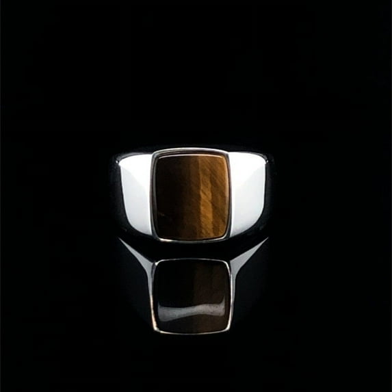 925 Silver Ring, Square Gemstone Tiger's Eye Ring, Man Fashion Jewelry, Male Ring, Classic Mens Ring, Alternative Wedding Band, Signet Ring