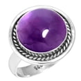 thumbnail image 1 of 925 Silver Ring For Women - Girls Violet Real Amethyst Stone Silver Ring Size 5 February Birthstone Fashion Silver Ring Size 5 Gift For Women On Wedding 925 Silver Jewelry With Gemstone, 1 of 6