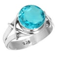 thumbnail image 1 of 925 Silver Ring For Women - Men Blue Quartz Stone Silver Ring Size 11 December Birthstone Fashion Silver Ring Size 11 Gift For Ladies On Cocktail Party 925 Silver Jewelry With Gemstone, 1 of 5