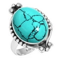 thumbnail image 1 of 925 Silver Ring For Women - Men Blue Turquoise Stone Silver Ring Size 9 December Birthstone Costume Silver Ring Size 9 Gift For Women On Mothers' Day 925 Silver Jewelry With Gemstone, 1 of 6