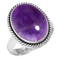 thumbnail image 1 of 925 Silver Ring For Women - Men Purple Natural Amethyst Stone Silver Ring Size 13 February Birthstone Handmade Silver Ring Size 13 Gift For Ladies On Thanksgiving 925 Silver Jewelry With Gemstone, 1 of 6