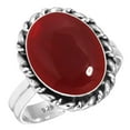 thumbnail image 1 of 925 Silver Ring For Women - Men Red Garnet Quartz Stone Silver Ring Size 8 January Birthstone Handmade Silver Ring Size 8 Gift For Ladies On Easter 925 Silver Jewelry With Gemstone, 1 of 5