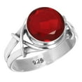 thumbnail image 1 of 925 Silver Ring For Women - Men Red Ruby Simulated Stone Silver Ring Size 6.5 July Birthstone Simple Silver Ring Size 6.5 Gift For Ladies On Cocktail Party 925 Silver Jewelry With Gemstone, 1 of 5