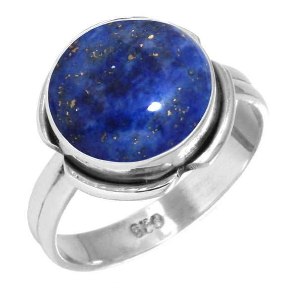 925 Silver Ring For Women - Teens Blue Real Lapis Lazuli Stone Silver Ring Size 11 September Birthstone Boho Silver Ring Size 11 Gift For Wife On Christmas 925 Silver Jewelry With Gemstone