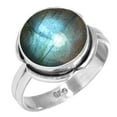 thumbnail image 1 of 925 Silver Ring For Women - Teens Gray Genuine Labradorite Stone Silver Ring Size 10.5 November Birthstone Simple Silver Ring Size 10.5 Gift For Mom On Thanksgiving 925 Gemstone Silver Jewelry, 1 of 6