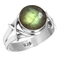 thumbnail image 1 of 925 Silver Ring For Women - Teens Gray Real Labradorite Stone Silver Ring Size 5.5 November Birthstone Fashion Silver Ring Size 5.5 Gift For Mom On New Year 925 Gemstone Silver Jewelry, 1 of 6
