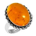 thumbnail image 1 of 925 Silver Ring For Women - Teens Orange Amber Stone Silver Ring Size 10.5 November Birthstone Handmade Silver Ring Size 10.5 Gift For Mom On Halloween 925 Gemstone Silver Jewelry, 1 of 5
