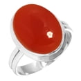 thumbnail image 1 of 925 Silver Ring For Women - Teens Orange Real Carnelian Stone Silver Ring Size 9.5 August Birthstone Handmade Silver Ring Size 9.5 Gift For Wife On Thanksgiving 925 Silver Jewelry With Gemstone, 1 of 6