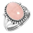 thumbnail image 1 of 925 Silver Ring For Women - Teens Pink Rose Quartz Stone Silver Ring Size 7.5 January Birthstone Costume Silver Ring Size 7.5 Gift For Wife On Birthday 925 Silver Jewelry With Gemstone, 1 of 5