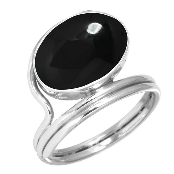925 Silver Ring For Women - Teens Real Black Onyx Stone Silver Ring Size 7 July Birthstone Costume Silver Ring Size 7 Gift For Wife On New Year 925 Silver Jewelry With Gemstone