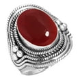 thumbnail image 1 of 925 Silver Ring For Women - Teens Red Garnet Quartz Stone Silver Ring Size 8.5 January Birthstone Simple Silver Ring Size 8.5 Gift For Wife On Christmas 925 Silver Jewelry With Gemstone, 1 of 5