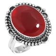 thumbnail image 1 of 925 Silver Ring For Women - Teens Red Garnet Quartz Stone Silver Ring Size 9 January Birthstone Boho Silver Ring Size 9 Gift For Wife On Christmas 925 Silver Jewelry With Gemstone, 1 of 5