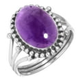 thumbnail image 1 of 925 Silver Ring For Women - Teens Violet Natural Amethyst Stone Silver Ring Size 10.5 February Birthstone Simple Silver Ring Size 10.5 Gift For Mom On Christmas 925 Gemstone Silver Jewelry, 1 of 6