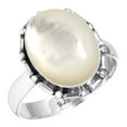 thumbnail image 1 of 925 Silver Ring For Women White Genuine Mother Of Pearl Stone Silver Ring Size 9 April Birthstone Fashion Silver Ring Size 9 Gift For Wife On Valentine's Day 925 Silver Jewelry With Gemstone, 1 of 5