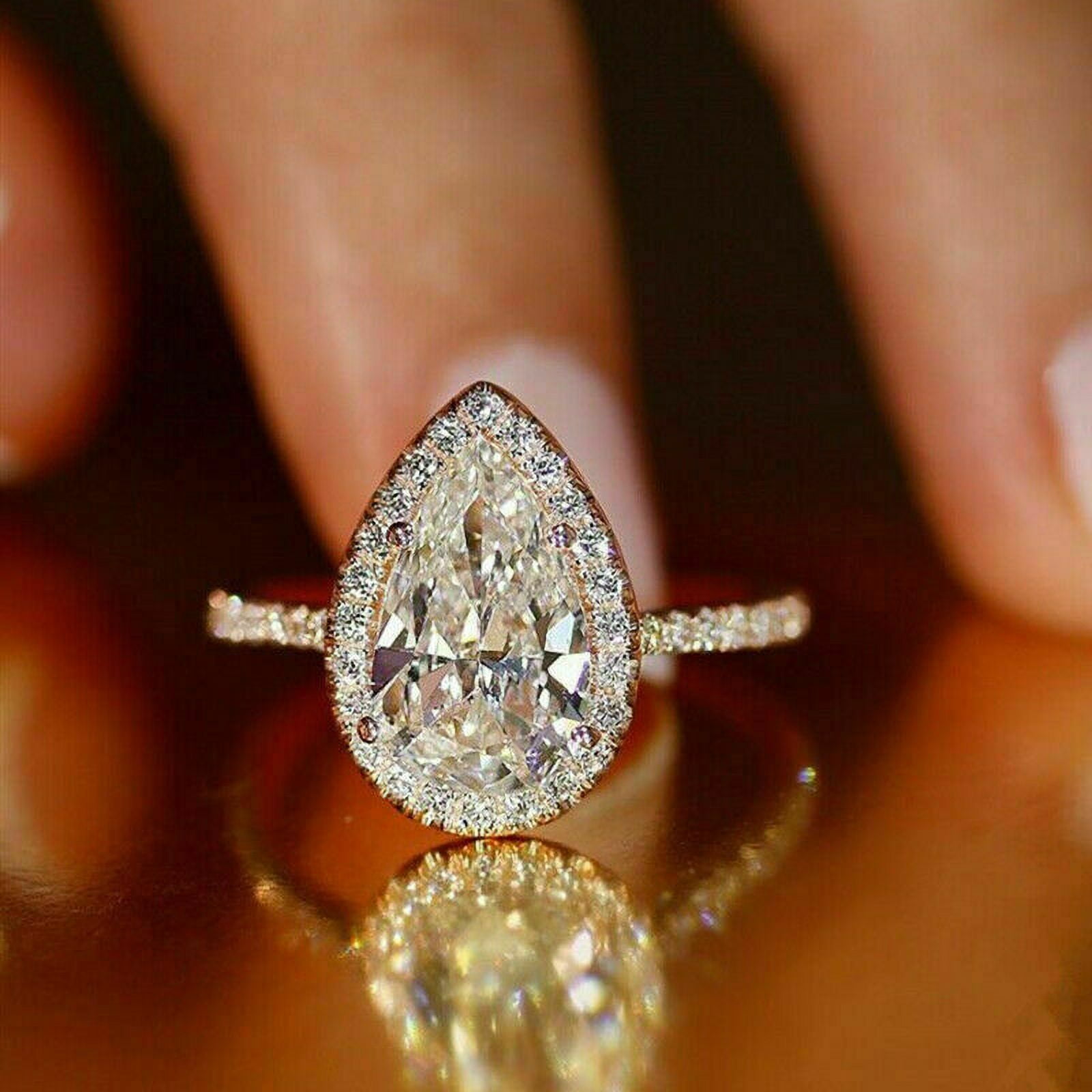 925 Silver Rings Pear Cut White Sapphire Handmade Ring Gift For Free Ship