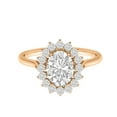 thumbnail image 1 of 925 Silver Rose Gold Finish White Topaz Solitaire Christmas Ring, 1 of 4