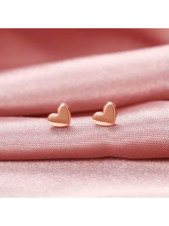 925 Silver,Rose Gold,Gold Stud Earring Cute Women Engagement Jewelry A Pair