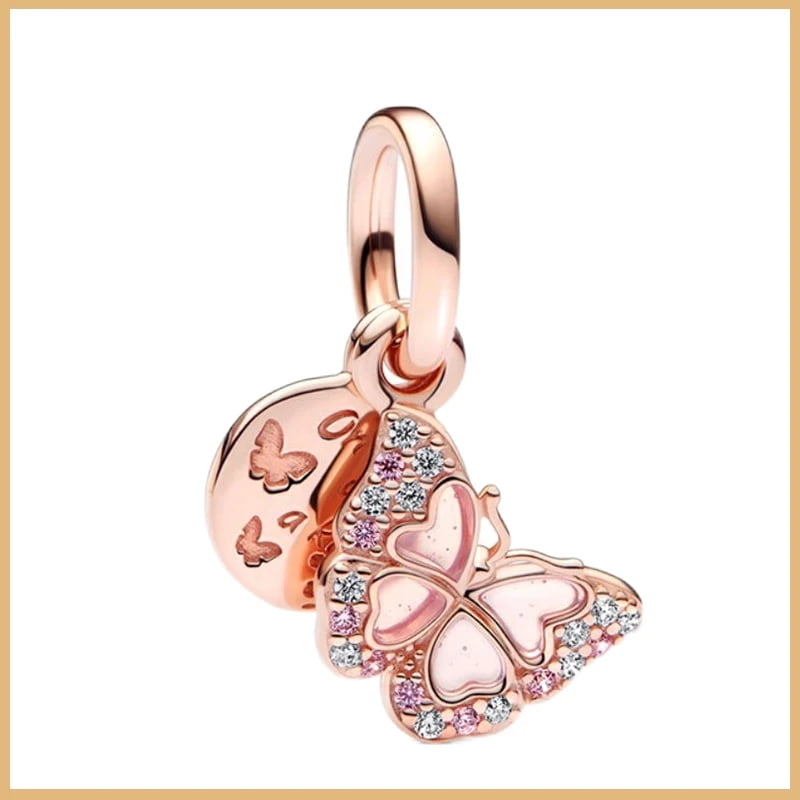 KARNI HOME DCOR 925 Silver Rose Gold Insect Chameleon Flower Charm Heart Bead DIY For Original Bracelet Jewelry