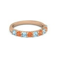 thumbnail image 1 of 925 Silver Round 2.5MM Blue Topaz Fire Opal Eternity Rose Plated Women Ring, 1 of 5