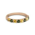 thumbnail image 1 of 925 Silver Round 2.5MM Citrine Green Apatite Eternity Rose Plated Women Ring, 1 of 5