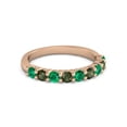 thumbnail image 1 of 925 Silver Round 2.5MM Emerald Green Apatite Eternity Rose Plated Women Ring, 1 of 5