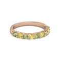 thumbnail image 1 of 925 Silver Round 2.5MM Peridot Yellow Tourmaline Eternity Rose Plated Women Ring, 1 of 5