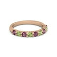 thumbnail image 1 of 925 Silver Round 2.5MM Rhodolite Peridot Eternity Rose Plated Women Ring, 1 of 5