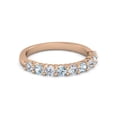 thumbnail image 1 of 925 Silver Round 2.5MM White Cz Aquamarine Eternity Rose Plated Women Ring, 1 of 5