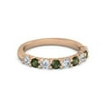 thumbnail image 1 of 925 Silver Round 2.5MM White Cz Green Apatite Eternity Rose Plated Women Ring, 1 of 5