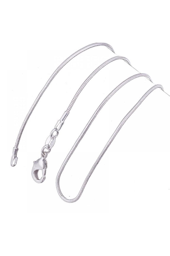 925 Silver Round Snake Chain Box Chain Necklace Super Thin & Strong,16-24 Inch