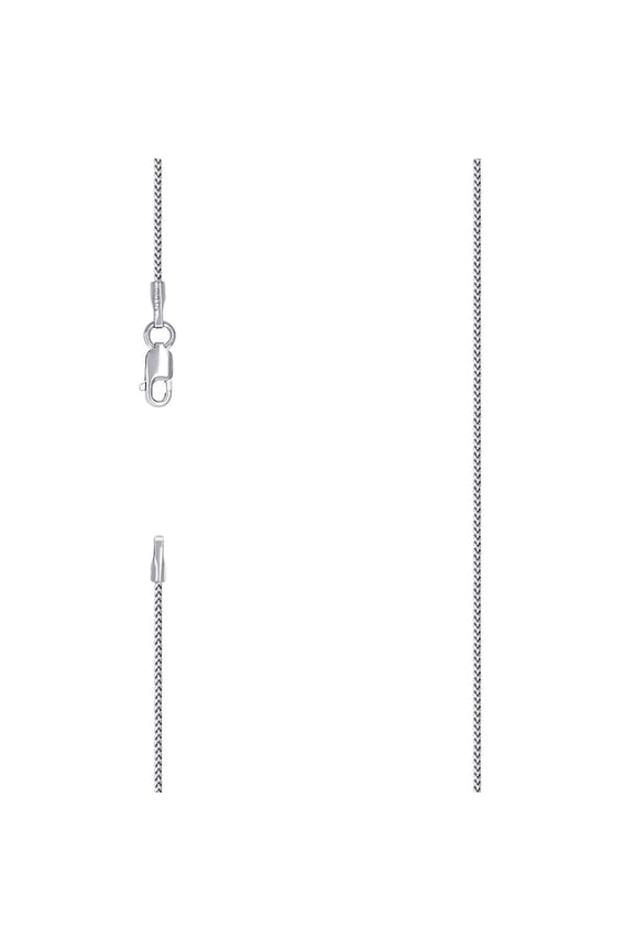 925 Silver Solid Franco Chain Rhodium 0.5mm Necklace 18 Inch Chain Necklace for Women and Men