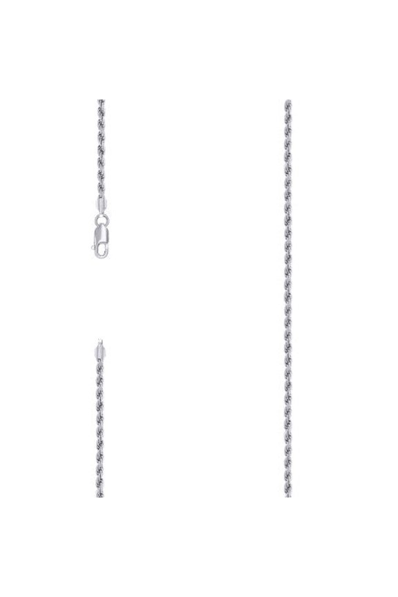 925 Silver Solid Rope Chain 2.5mm | Exclusive Jewelers - 8" Inch