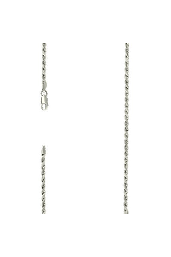 925 Silver Solid Rope Chain 3mm | Exclusive Jewelers - 16" Inch