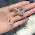 thumbnail image 1 of 925 Silver Sparkling Diamond Set Earrings Necklace Ring Set, 1 of 2