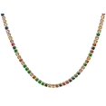 thumbnail image 1 of 925 Silver Tennis necklace choker Layered necklaces Rainbow tennis choker Colorful necklace CZ necklace Multi color necklace Dainty necklacet, 1 of 3