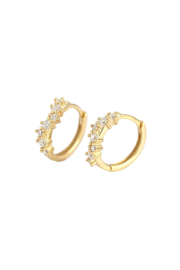 925 Silver Wave Zircon Hoop Earrings, Sterling Silver Geometric Ear Hoops