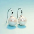 thumbnail image 1 of 925 Silver White Pearl Women Drop Earring Elegant Anniversary Jewelry A Pair, 1 of 6