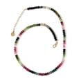 thumbnail image 1 of ILIANA AAA Multi-Tourmaline 18K Yellow Chunky Solid Real Gold Jewelry Beaded Necklace for Women Jewelry Size 18" Ct 65.19 Birthday Christmas Gifts for Women, 1 of 7