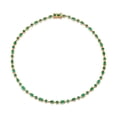 thumbnail image 1 of 925 Silver lab Emerald bezel set tennis necklace,Lab emerald Pear,Octagon with round tennis necklace,Lab emerald tennis necklace ,gift for, 1 of 3