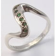 thumbnail image 1 of 925 Solid Silver Collectible Emerald Multistone Retro Style Cast Ring Size 7.5, 1 of 3