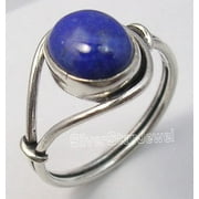 SILVERSTARJEWEL 925 Solid Silver Collectible Lapis Lazuli Urban Style Ring Size 5 Traditional