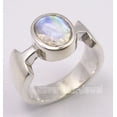 thumbnail image 1 of 925 Solid Silver Sparkling Rainbow Moonstone Factory Direct Online Ring Size 7.5, 1 of 3